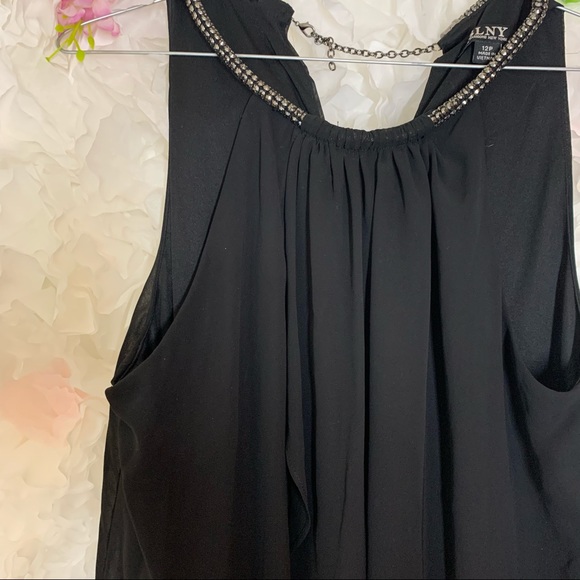 Embellished Neck Chiffon Ruffle Dress - Picture 10 of 12